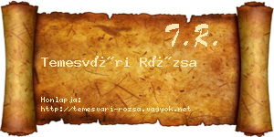 Temesvári Rózsa névjegykártya